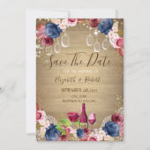 Rustic Mason Jar, Floral voor wijnbereiding Save The Date (Voorkant)