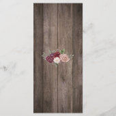 Rustic Mason Jar Floral Wood Wedding Menu (Achterkant)