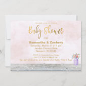 *~* Rustic Mason Jar Flowers Lavender Baby shower Kaart (Achterkant)