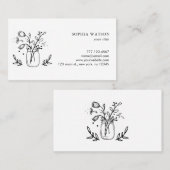 Rustic Mason Jar Flowers Visitekaartje (Voorkant / Achterkant)