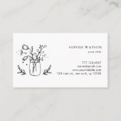 Rustic Mason Jar Flowers Visitekaartje (Voorkant)