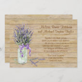 Rustic Mason Jar French Lavender Bouquet Wedding Kaart (Voorkant / Achterkant)