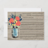 Rustic Mason Jar Gerber Daisies Recipe Card (Voorkant)