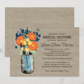 Rustic Mason Jar Gerber Daisies Vrijgezellenfeest Kaart (Voorkant / Achterkant)