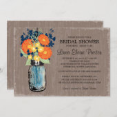 Rustic Mason Jar Gerber Daisies Vrijgezellenfeest Kaart (Voorkant / Achterkant)