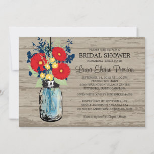 Rustic Mason Jar Gerber Daisies Vrijgezellenfeest Kaart