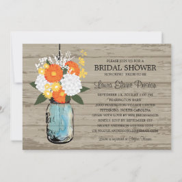 Rustic Mason Jar Gerber Daisies Vrijgezellenfeest Kaart