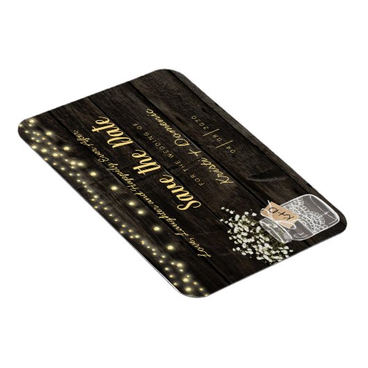 Rustic Mason Jar Ggloed Lights Magneet (Rechterzijde)