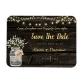 Rustic Mason Jar Ggloed Lights Magneet (Horizontaal)