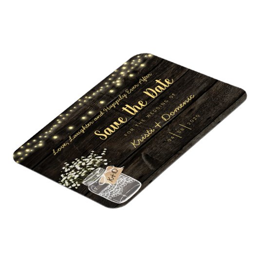 Rustic Mason Jar Ggloed Lights Magneet (Linkerzijde)