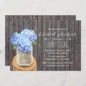 Rustic Mason Jar Hydrange Barn Wood Vrijgezellenfe Kaart (Voorkant / Achterkant)