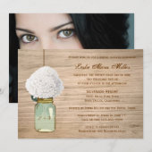 Rustic Mason Jar Hydrangea Vrijgezellenfeest met f Kaart (Voorkant / Achterkant)
