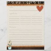 Rustic Mason Jar Kitchen Recipe Kaart Insert (Voorkant)