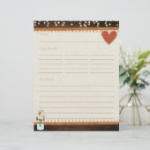 Rustic Mason Jar Kitchen Recipe Kaart Insert (Staand voorkant)