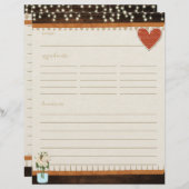 Rustic Mason Jar Kitchen Recipe Kaart Insert (Voorkant / Achterkant)