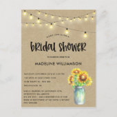 Rustic Mason Jar Kraft Bridal Shower Briefkaart (Voorkant)