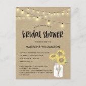 Rustic Mason Jar Kraft Bridal Shower Briefkaart (Voorkant)