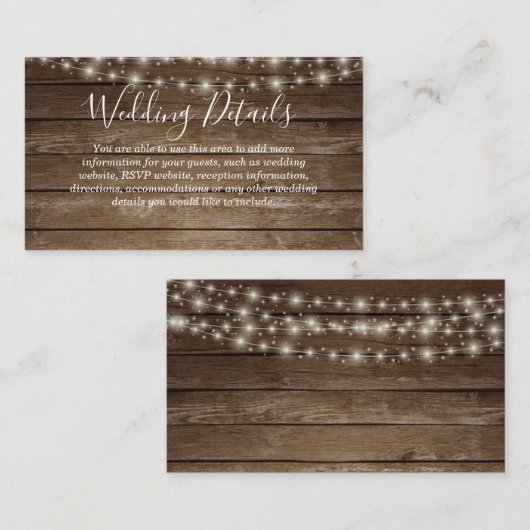 Rustic Mason Jar-lampjes — Enclosure Card Informatiekaartje (Voorkant / Achterkant)