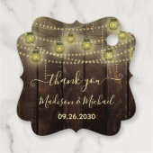 Rustic Mason Jar Lantern Wedding Bedankt Bedankjes Labels (Achterkant)