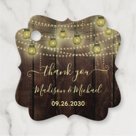 Rustic Mason Jar Lantern Wedding Bedankt Bedankjes Labels