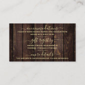 Rustic Mason Jar Lantern Wedding Details Informatiekaartje (Achterkant)