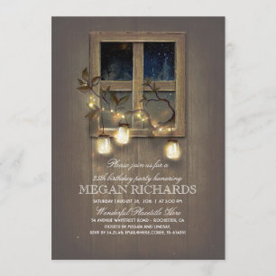 Rustic Mason Jar Lights Barn verjaardagsfeestje Kaart