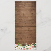 Rustic Mason Jar Lights Blush Floral Lace Wedding Menu (Achterkant)