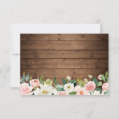 Rustic Mason Jar Lights Blush Floral Lace Wedding RSVP Kaartje (Achterkant)