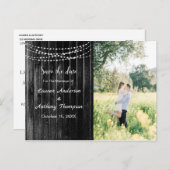 Rustic Mason Jar Lights bruiloft bewaart de datum Briefkaart (Voorkant / Achterkant)