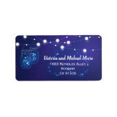 Rustic Mason Jar Lights en vuurvliegers Weddenscha Etiket (Voorkant)