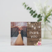 Rustic Mason Jar Lights Floral Foto Kaart (Staand voorkant)