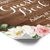 Rustic Mason Jar Lights Floral Lace Sign Guestbook Poster (Hoek)