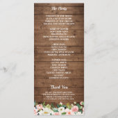 Rustic Mason Jar Lights Floral Lace Wedding Programmakaart (Achterkant)