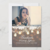 Rustic Mason Jar Lights Foto Afstudeerfeest Kaart (Voorkant)