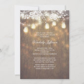 Rustic Mason Jar Lights Foto Afstudeerfeest Kaart (Achterkant)