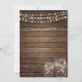 Rustic Mason Jar Lights FOTO COLLAGE Weddenschap Kaart (Achterkant)