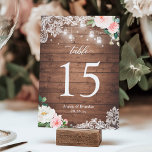 Rustic Mason Jar Lights Lace Floral Wedding Kaart<br><div class="desc">Rustic Mason Jar Lights Lace Floral Wedding Table Number Kaart. (1) Pas deze sjabloon één voor één aan (bv. van nummer 1 tot xx) en voeg elke nummerkaart afzonderlijk toe aan uw wagen. (2) Voor verdere aanpassing, gelieve de "pas verder"verbinding aan en ons ontwerphulpmiddel te gebruiken om deze sjabloon te...</div>