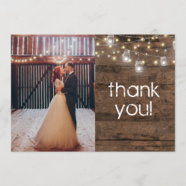 Rustic Mason Jar Lights Modern Bedankkaart