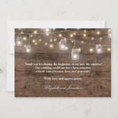 Rustic Mason Jar Lights Modern Bedankkaart (Achterkant)
