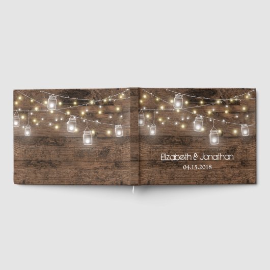 Rustic Mason Jar Lights Modern Gastenboek (Volledig)