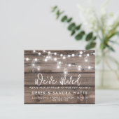 Rustic Mason Jar Lights Nieuw adres dat we hebben  Aankondigingskaart (Staand voorkant)