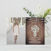 Rustic Mason Jar Lights Sweet 16 Birthday Foto in Kaart (Staand voorkant)