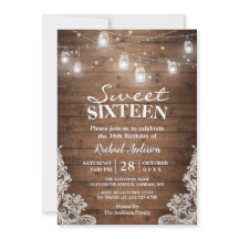 Rustic Mason Jar Lights Sweet 16 Birthday Party