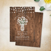 Rustic Mason Jar Lights Sweet 16 Birthday Party Kaart