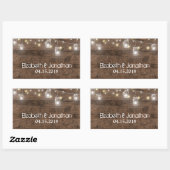 Rustic Mason Jar Lights Trendy Modern Rechthoekige Sticker (Vel)