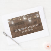 Rustic Mason Jar Lights Trendy Modern Rechthoekige Sticker (Envelop)