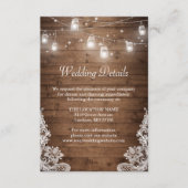 Rustic Mason Jar Lights Wedding Reception Details Informatiekaartje (Voorkant)