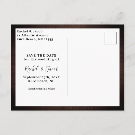 Rustic Mason Jar Lights Wedding Save the Date Briefkaart (Achterkant)