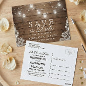 Rustic Mason Jar Lights Wedding Save the Date Briefkaart