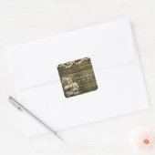 Rustic Mason Jar met Babies Breath Wedding Vierkante Sticker (Envelop)